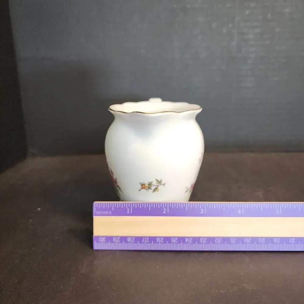 Vtg KAHLA Germany~Bird Of Paradise~ Creamer, Scalloped Edge, Gold Trim 4oz